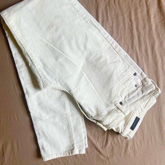 Size 14 Kut from the Kloth Mia toothpick skinny white corduroy pants - Picture 2 of 4